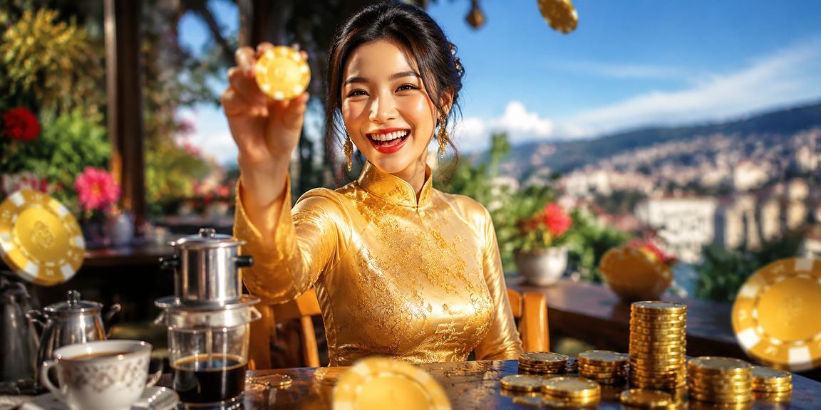 Người phụ nữ mặc áo dài tham gia xổ số trực tuyến tại Đà Lạt