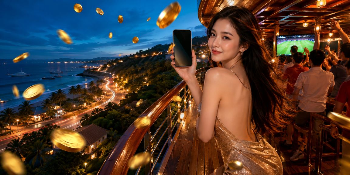 Người dùng cầm điện thoại trải nghiệm casino di động tại bãi biển Mũi Né